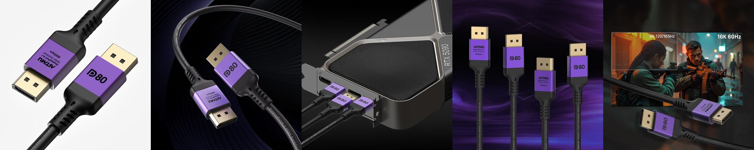 VESA 인증 DP to DP 2.1 DP80 16K DisplayPort 케이블 메탈 1m VESA 인증 DP to DP 2.1 DP80 16K DisplayPort 케이블 메탈 1m