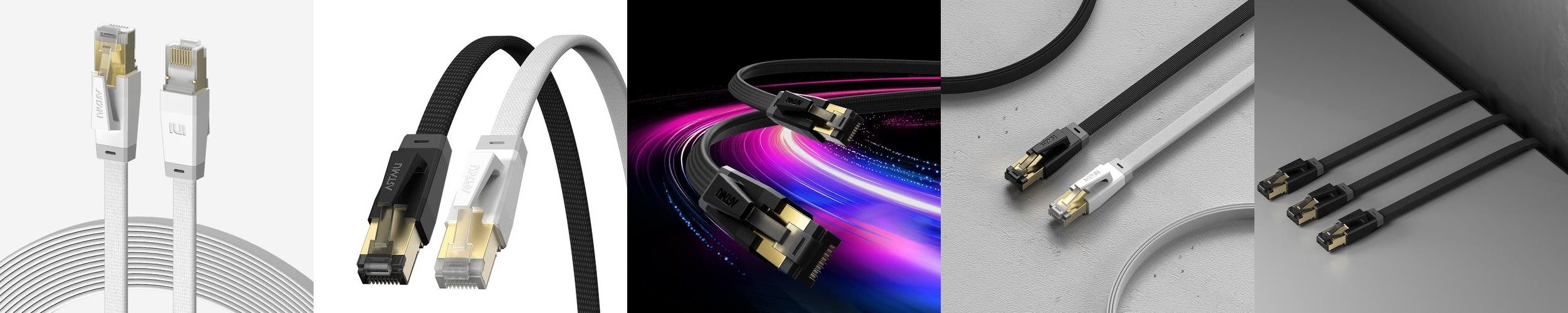 CAT8 기가랜선 이더넷 케이블 플랫 2m, 화이트 CAT8 기가랜선 이더넷 케이블 플랫 2m, 화이트