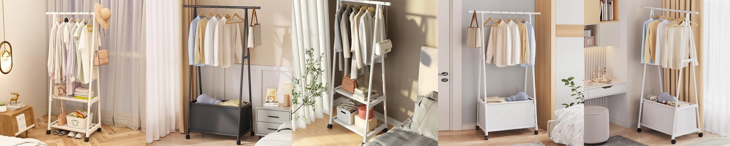 틈새 코너 이동식행거 튼튼한 2단 선반 수납 스탠드행거 미니 옷걸이행거