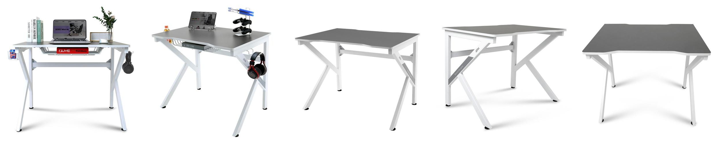 1인용 게이밍 컴퓨터 책상 GD001 800 화이트 (800×600)