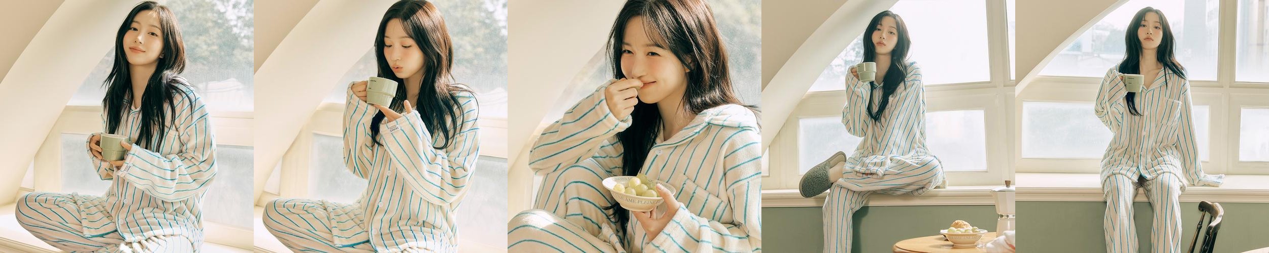 [도씨x해원 PICK] 플러피 크리미 긴팔 커플 수면 잠옷 세트 홈웨어