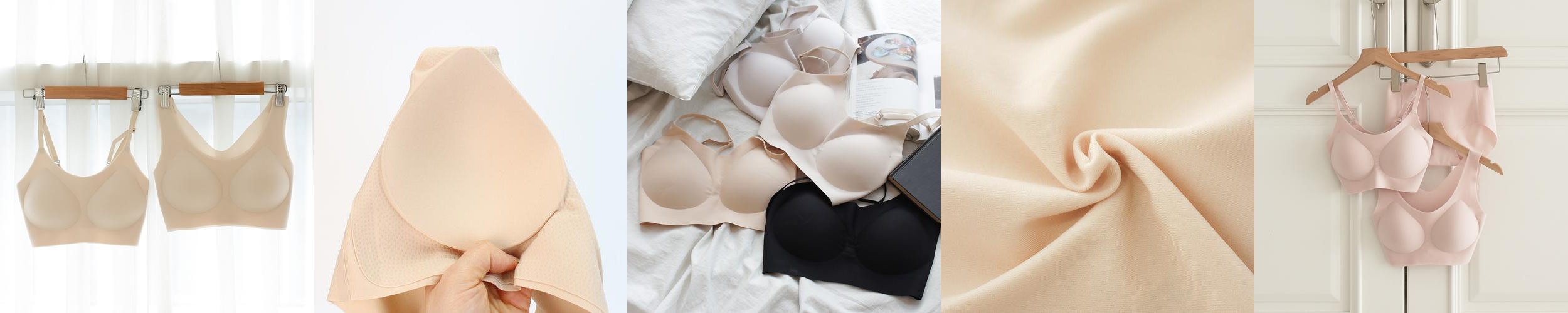 완전부착 패드 일체형 이지 심리스브라 노와이어 (끈형,베이직형)