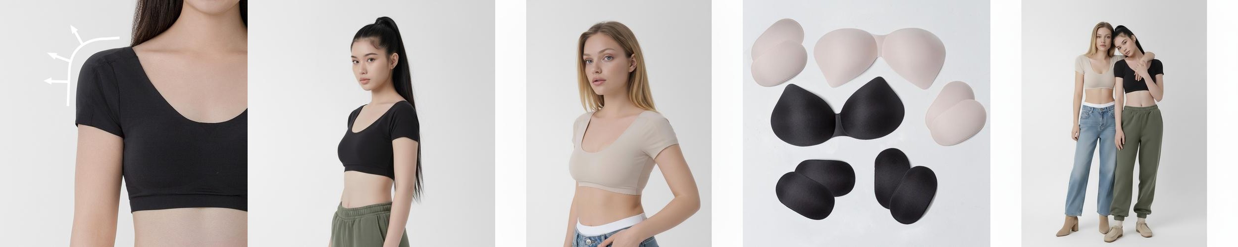 [자체제작] 라인블룸 직각어깨 패드 브라 탑