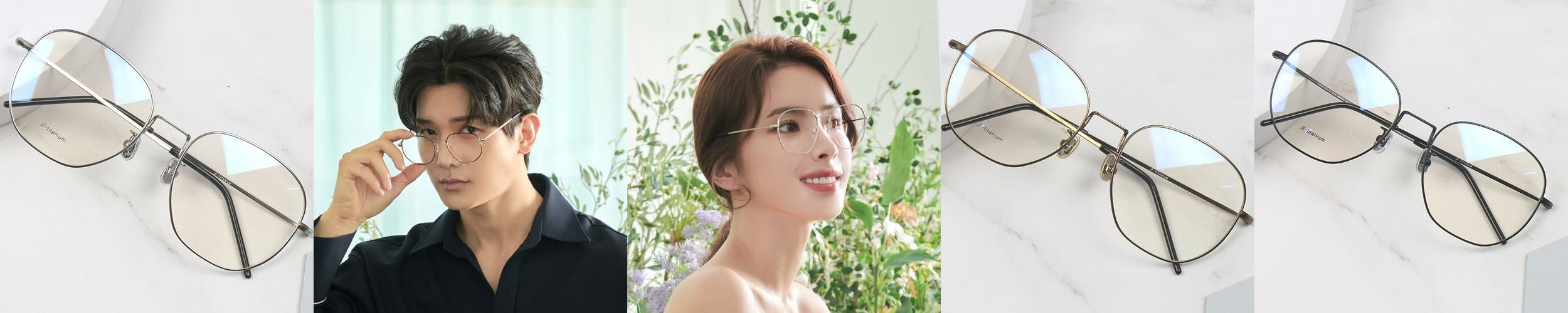 빅 오버사이즈 사각 레트로 남자 여자 티타늄 안경테