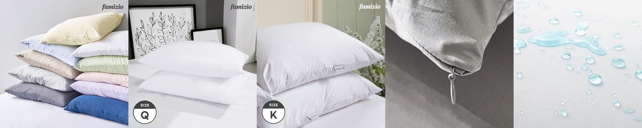 파미지오 1+1 진드기차단 방수 베개커버 40×60 50×70 10컬러