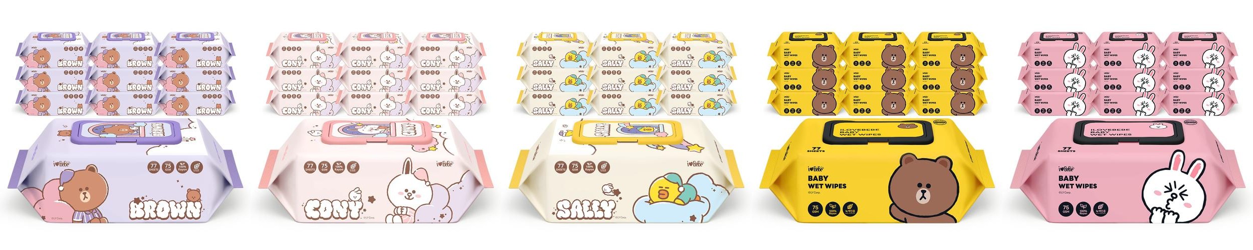 아이러브베베 라인프렌즈 드림에디션 브라운 생분해원단 77매 75g 10팩 캡형 아기물티슈 아이러브베베 라인프렌즈 드림에디션 브라운 생분해원단 77매 75g 10팩 캡형 아기물티슈