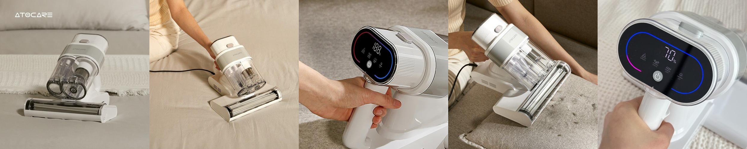 [N배송] 아토케어 듀얼스톰 AI 침구청소기 99.9% 살균 열풍건조 진드기 침대청소기