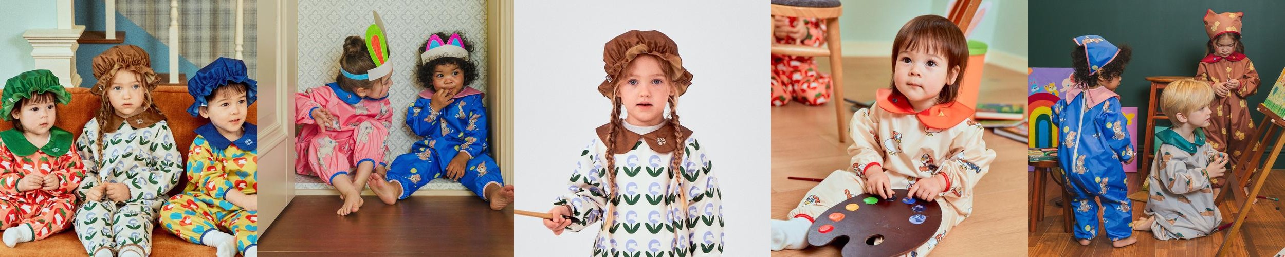 오우아스튜디오 아기 유아 미술가운 문센 촉감 놀이 전신 앞치마 어린이 방수 더비핑크 S