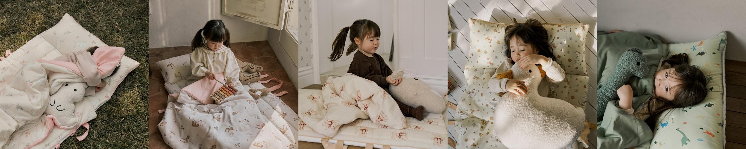 베베데코 올데이 일체형 어린이집 낮잠이불 듀라론 모달 듀얼 사계절 패드 블루밍래빗