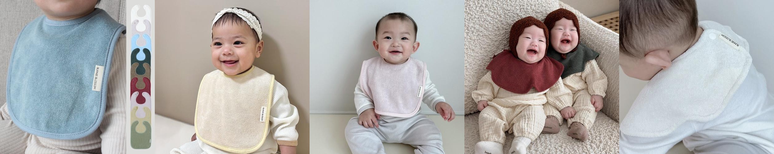 바니블라썸 턱받이 아기 빅라운드테리 테리빕 유아 턱받이 두겹 페일블루 국내제작