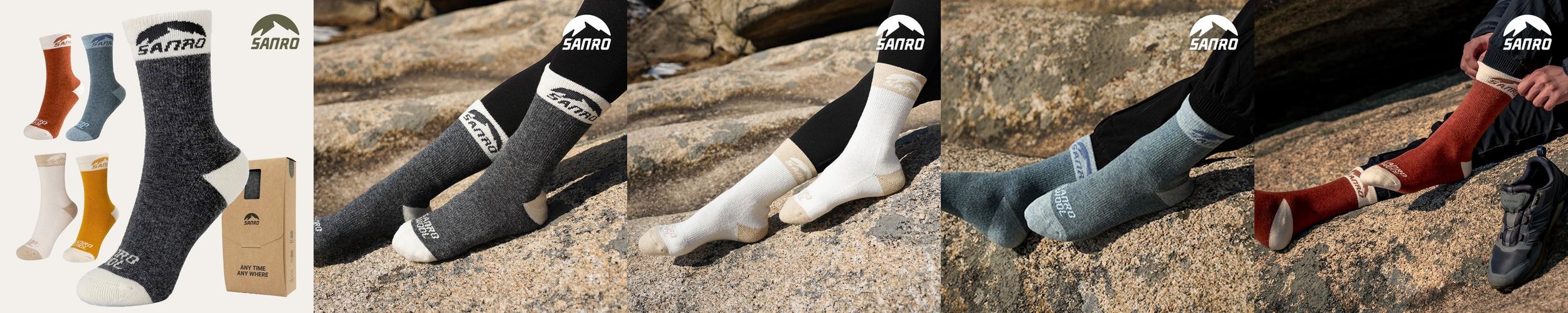 산로 등산양말 기능성 사계절 울 장목 두꺼운 메리노울 중목 양말