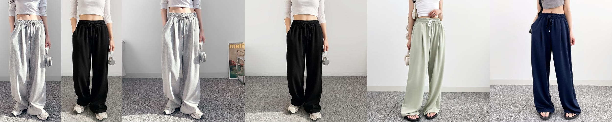 어브라운 여성 데일리 핀턱 와이드 트레이닝 바지 츄리닝 운동복 팬츠 (일반/기모)