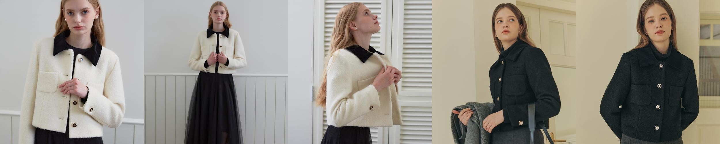 [제로스트릿][2컬러] 벨벳 카라 부클 울 자켓 VELVET COLLAR BOUCLE WOOL JAKCET