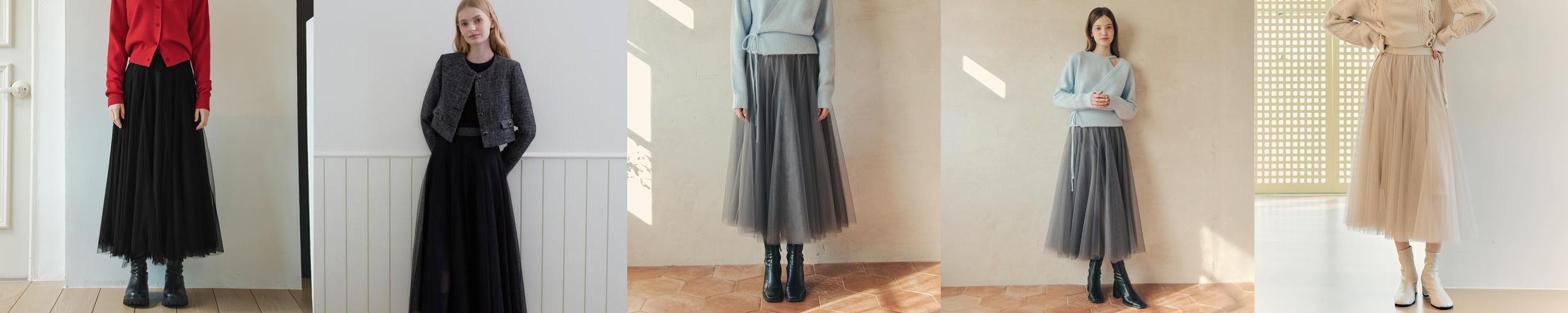 [제로스트릿][4컬러] 롱 플레어 샤 스커트 LONG FLARE SHA SKIRT