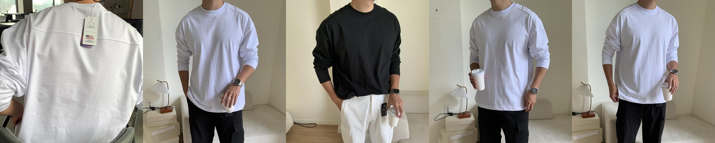 긴팔티셔츠 남자흰티 어깨넓어보이는 레이어드 목안늘어나는 USA LAINE긴팔 긴팔티셔츠 남자흰티 어깨넓어보이는 레이어드 목안늘어나는 USA LAINE긴팔