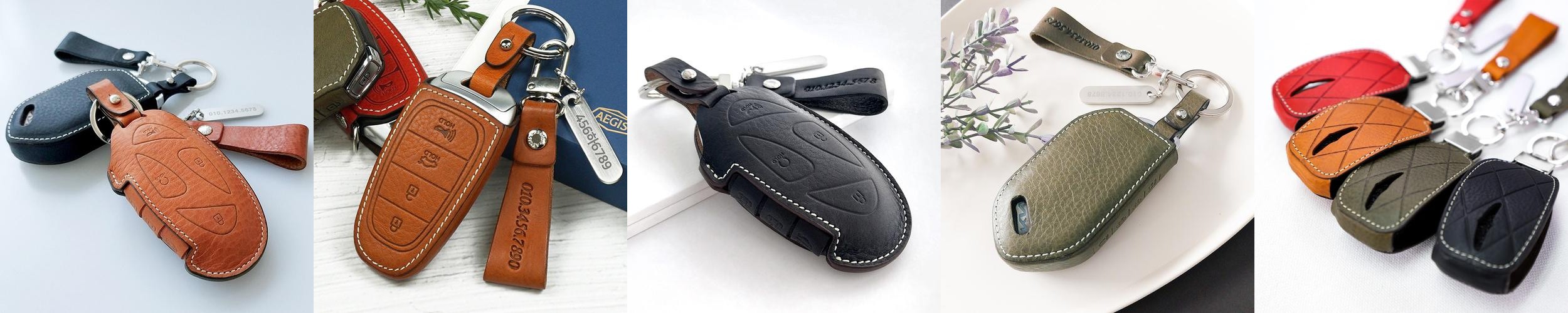 차 키케이스 프리미엄 가죽 고급 자동차 스마트 키커버 선물