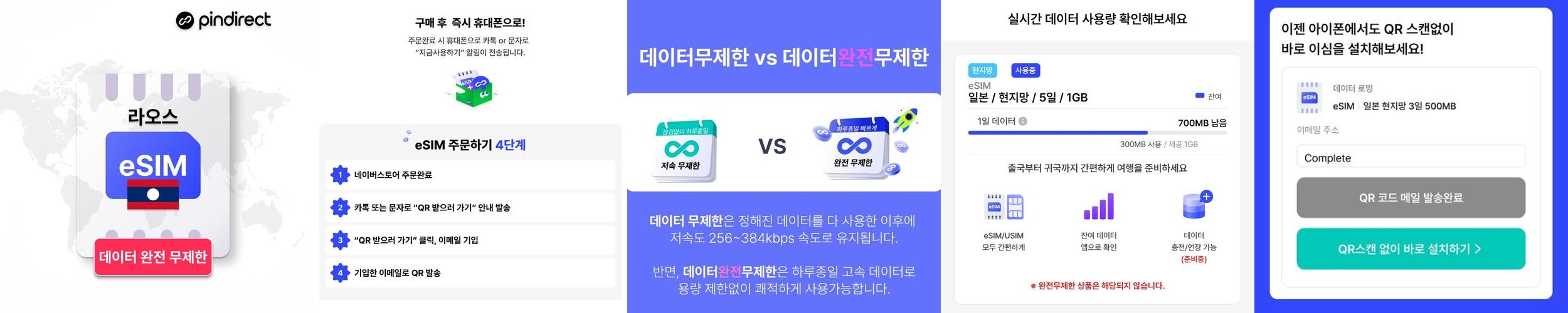 라오스 이심 eSIM 완전무제한 LaoTel UNITEL 로컬망 데이터 1일 500MB 라오스 이심 eSIM 완전무제한 LaoTel UNITEL 로컬망 데이터 1일 500MB