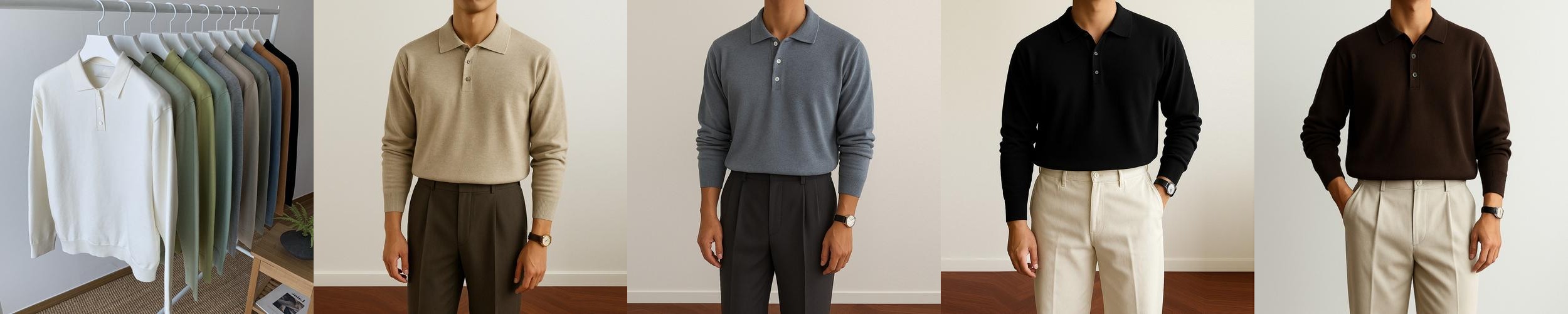 남자니트 남자카라니트 가을 폴로 머슬핏 PK LAINE LOGAN