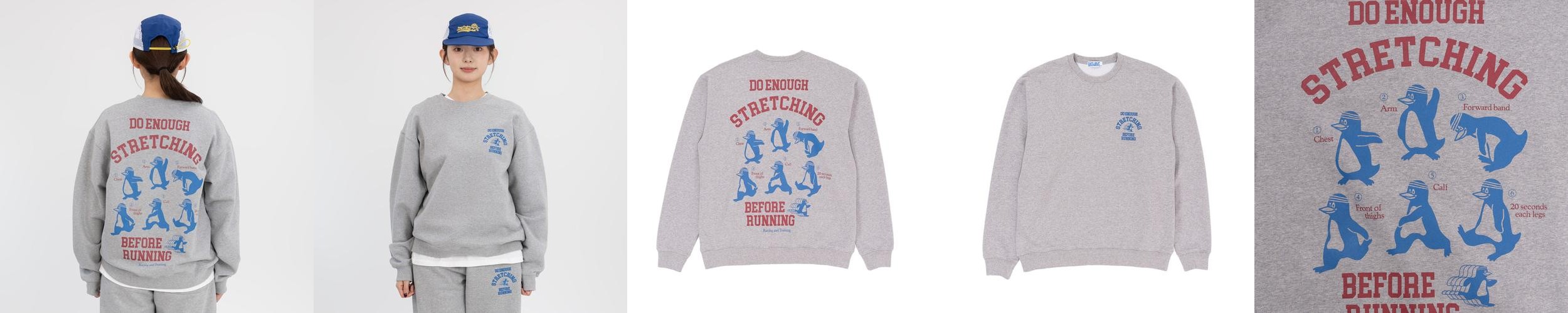 [빅웨이브] 스트레칭 펭귄 맨투맨 (스포츠 그레이)