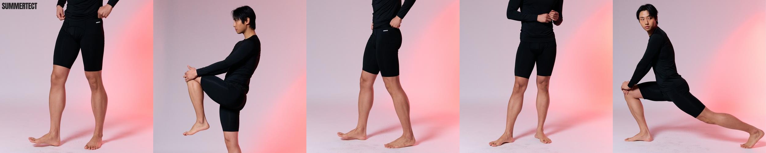 써머텍트 에어러쉬 5부 남자 레깅스 메쉬 타이즈 러닝복