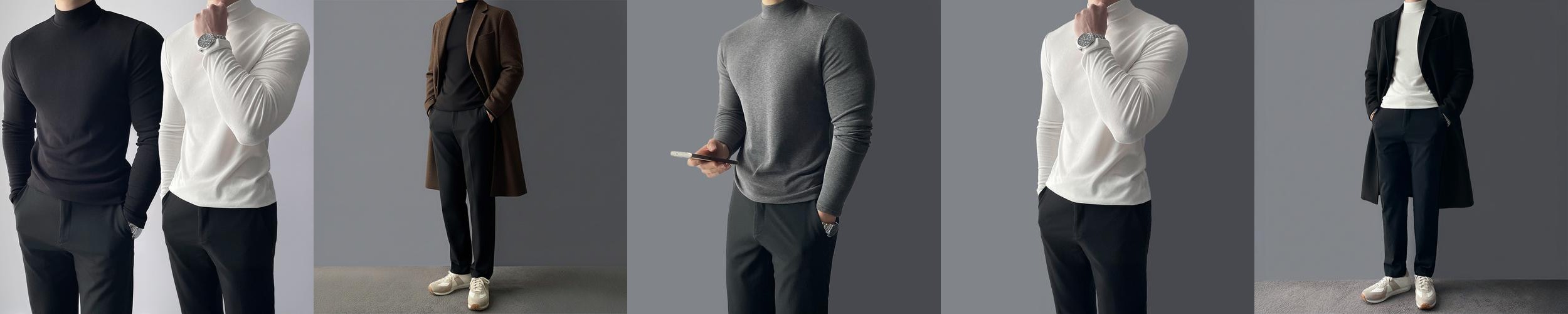 1+1 남자목티 남자반목티 기모목폴라 머슬핏긴팔