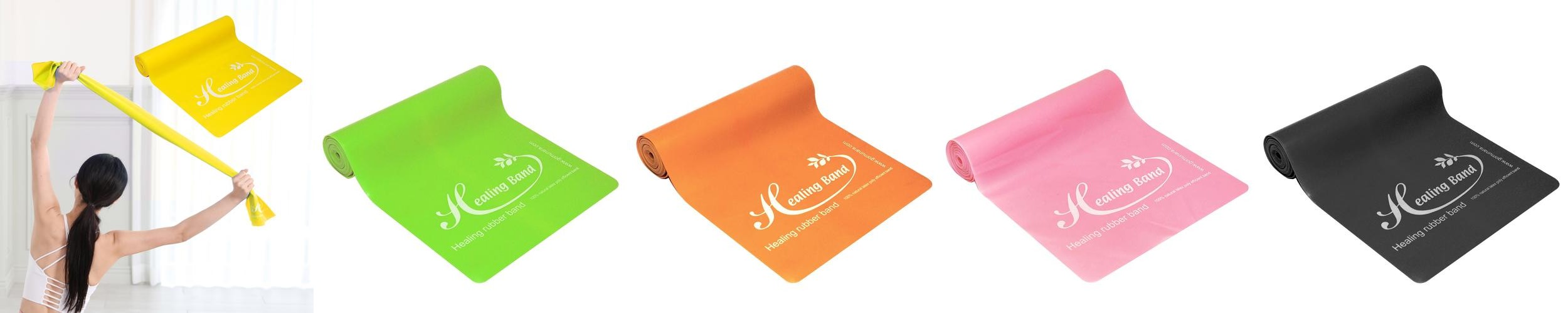 고무나라 라텍스밴드 힐링밴드 입문용 튜빙 근력 운동 탄력 스트레칭 기구 요가 필라테스 고무밴드 홈트 옐로우