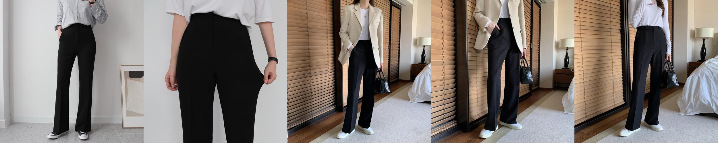 하이웨스트 부츠컷 와이드 슬랙스 세미 여성와이드팬츠 통바지 키큰여자 슬랙스 정장바지