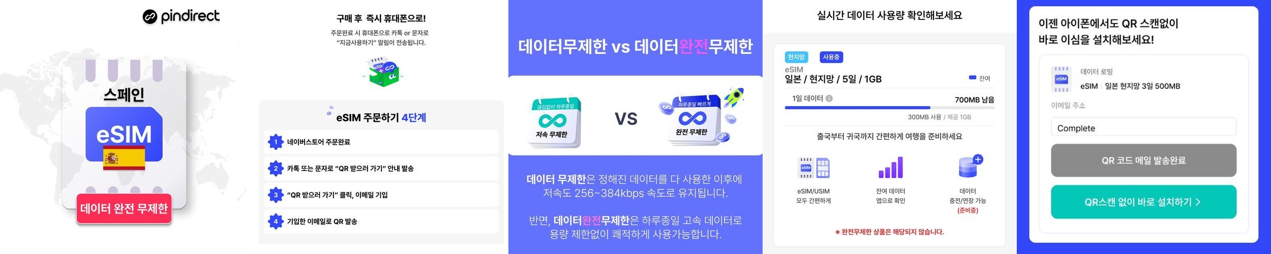 스페인 이심 eSIM 완전무제한 데이터 1일 500MB 남유럽 통합 e심 (포르투갈 사용가능) 스페인 이심 eSIM 완전무제한 데이터 1일 500MB 남유럽 통합 e심 (포르투갈 사용가능)