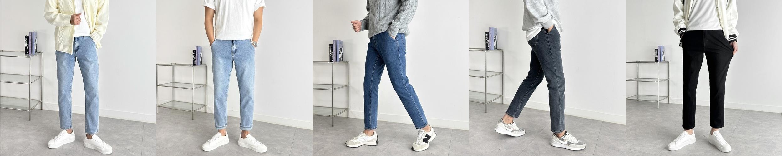 남자 라모스 봄 가을 히든밴딩 테이퍼드 스판 데님