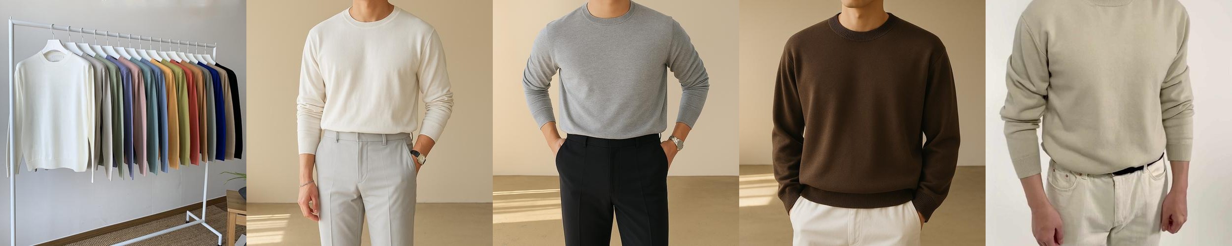 남자니트 워셔블 오버핏 가을 머슬핏 LAINE 니트