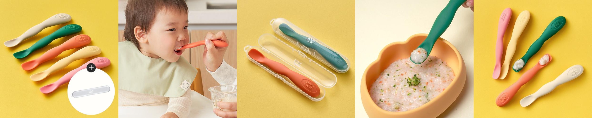 잼먹 초기 이유식 스푼 떠먹스푼 아기 숟가락 실리콘 잼먹 초기 이유식 스푼 떠먹스푼 아기 숟가락 실리콘