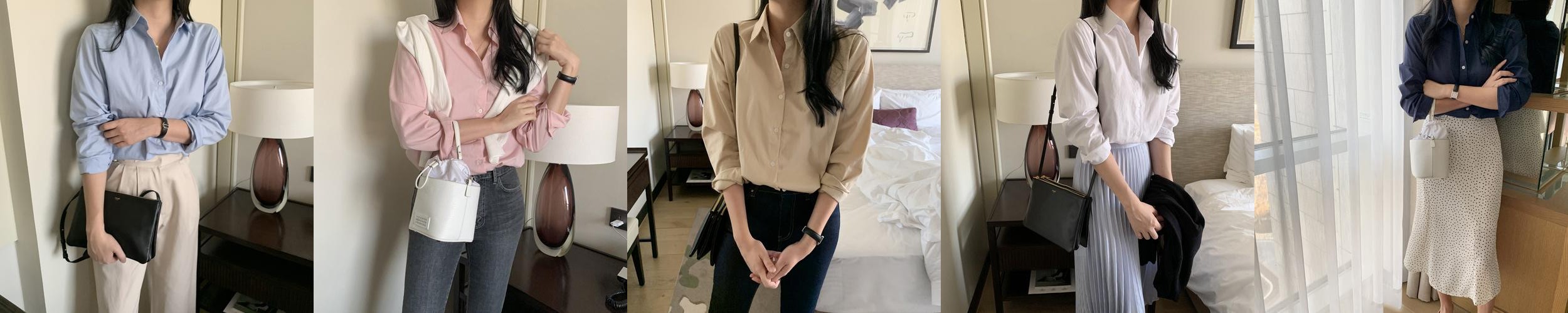 기본 면 카라 레이어드 루즈핏 여성 셔츠 봄 코튼셔츠 여자남방 소라색 하늘색 화이트 핑크 기본 면 카라 레이어드 루즈핏 여성 셔츠 봄 코튼셔츠 여자남방 소라색 하늘색 화이트 핑크