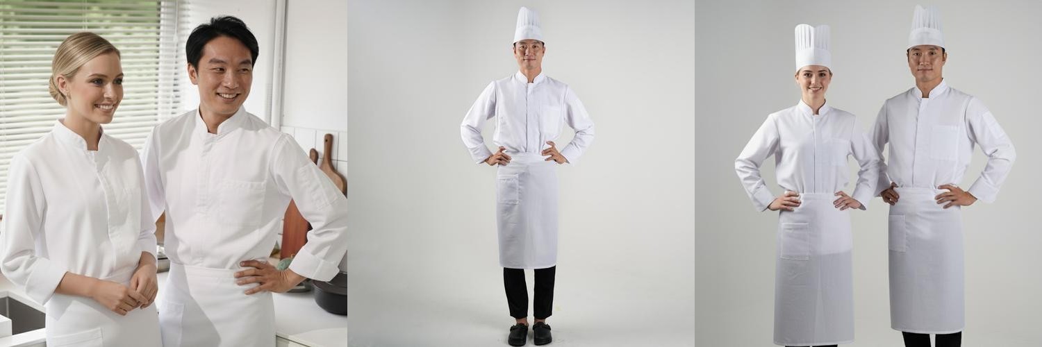 셰프브루노 지퍼 조리복 쉐프복 주방유니폼 세트 (긴팔 앞치마 모자) 셰프브루노 지퍼 조리복 쉐프복 주방유니폼 세트 (긴팔 앞치마 모자)