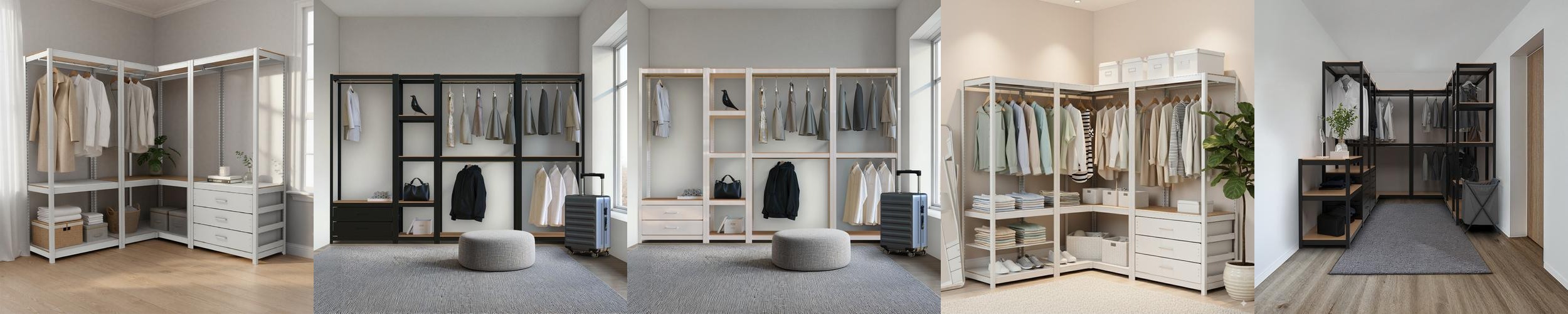 드레스룸 시스템옷장 수납장 서랍 시스템장 행거 옷방 홈던트하우스 코너 2800 C세트