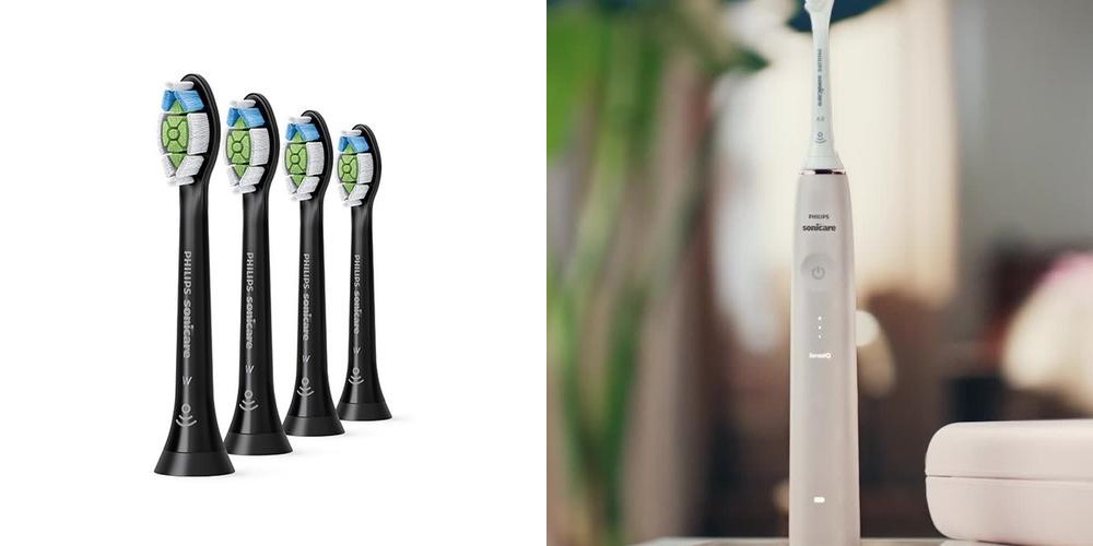 필립스 소닉케어 화이트닝 칫솔모 4개입 블랙 HX6064/91