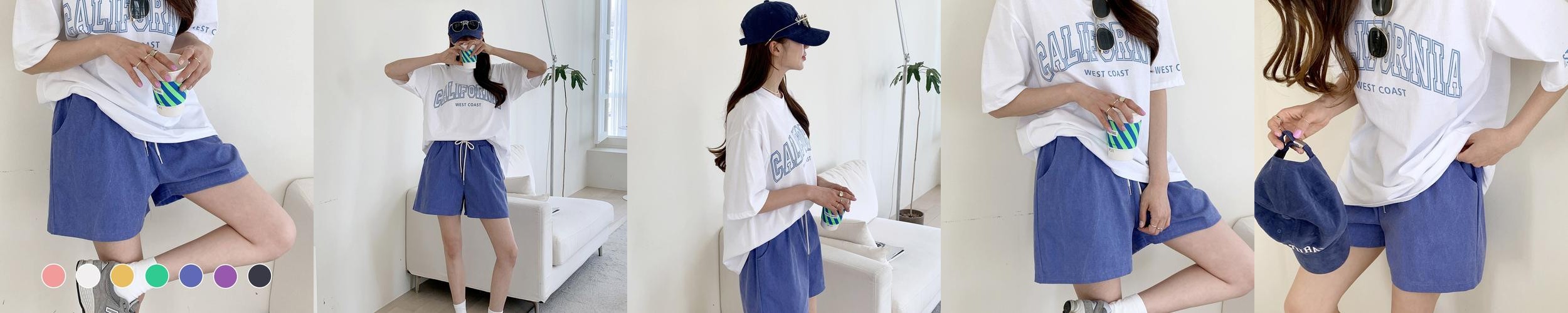 하이웨스트 피그먼트 썸머 여자 반바지 4부 면 밴딩 와이드팬츠 여성 여름바지 키작녀 통바지 하이웨스트 피그먼트 썸머 여자 반바지 4부 면 밴딩 와이드팬츠 여성 여름바지 키작녀 통바지