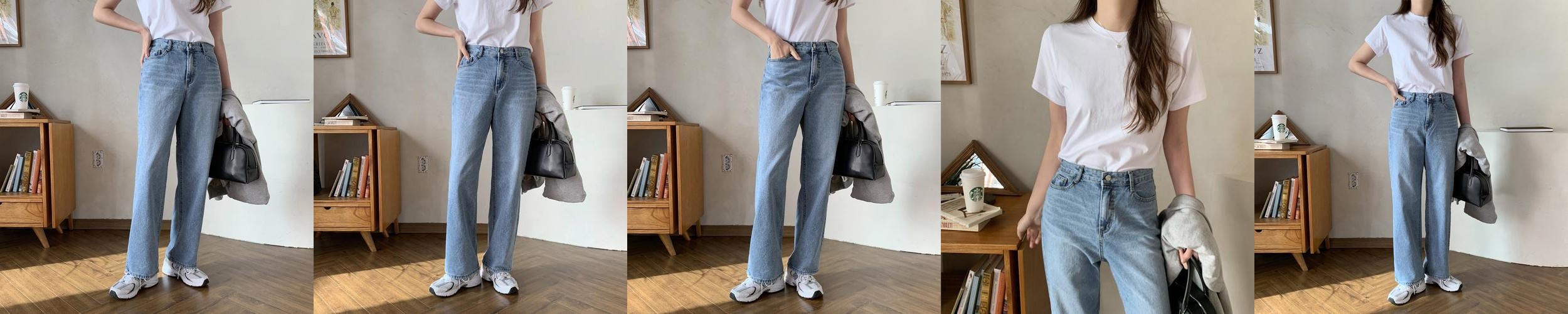 하이웨스트 세미와이드 데님팬츠 연청 일자진 여자 청바지 통청바지 여성와이드청바지 연청바지 하이웨스트 세미와이드 데님팬츠 연청 일자진 여자 청바지 통청바지 여성와이드청바지 연청바지