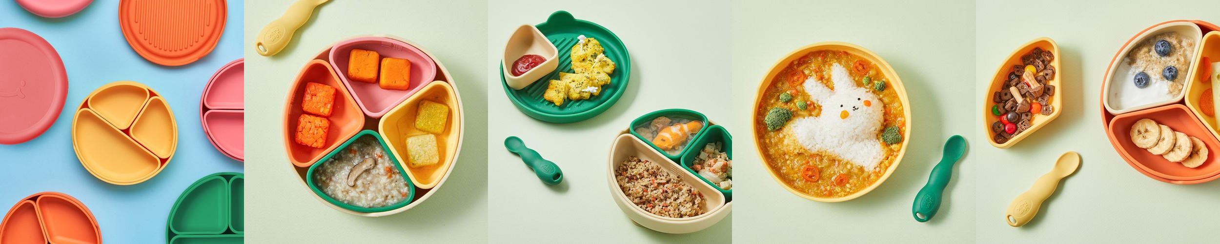 잼먹 토핑이유식 흡착식판 디바이더세트 용기 유아 아기 잼먹 토핑이유식 흡착식판 디바이더세트 용기 유아 아기
