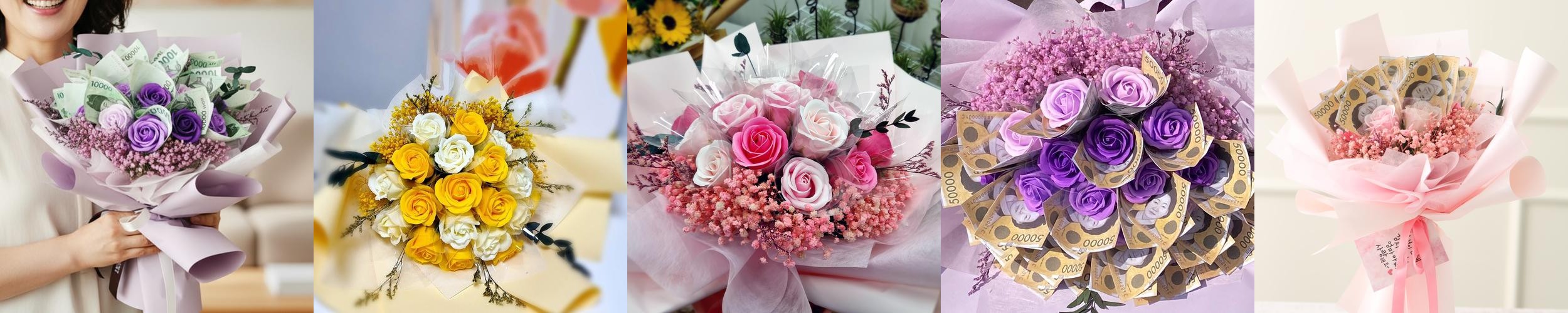 돈꽃다발 돈다발꽃 기념일 용돈 현금 꽃다발 칠순 생일 보라장미