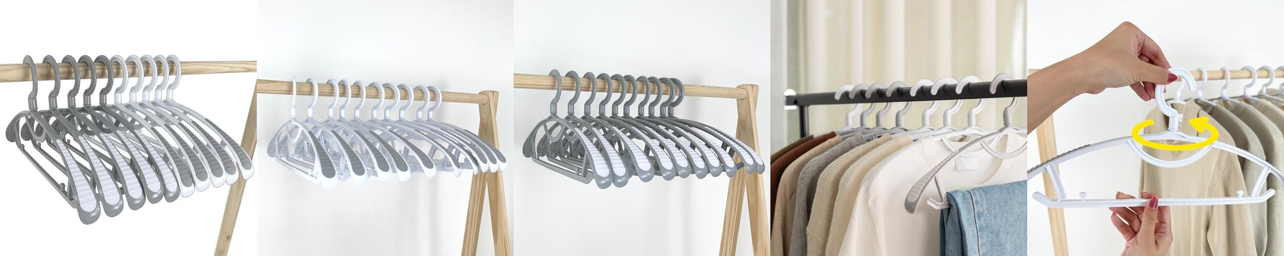 올지 올인원 회전 어깨뿔방지 옷걸이 화이트, 10개 올지 올인원 회전 어깨뿔방지 옷걸이 화이트, 10개