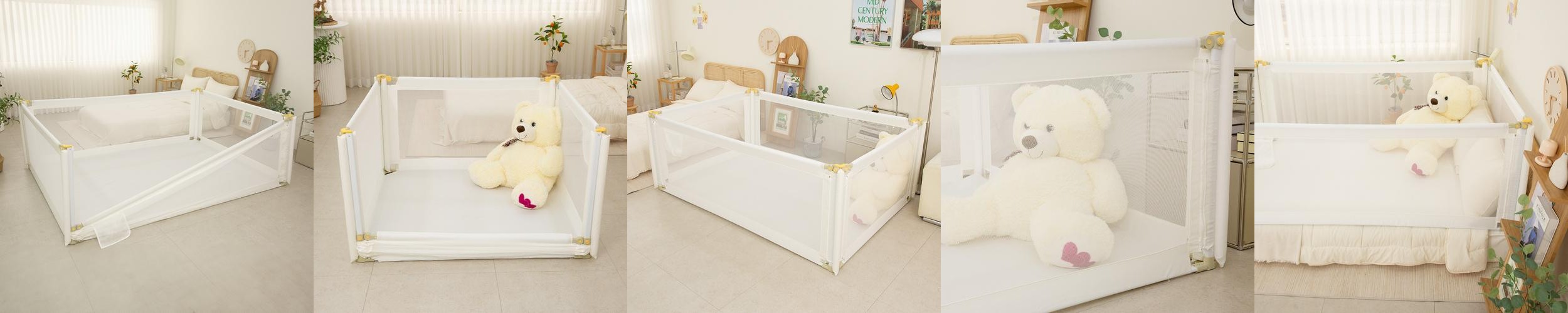 베베로운 베이비룸 4면개방 휴대용 아기 울타리 침대가드 펜스 보관가방포함 베베로운 베이비룸 4면개방 휴대용 아기 울타리 침대가드 펜스 보관가방포함