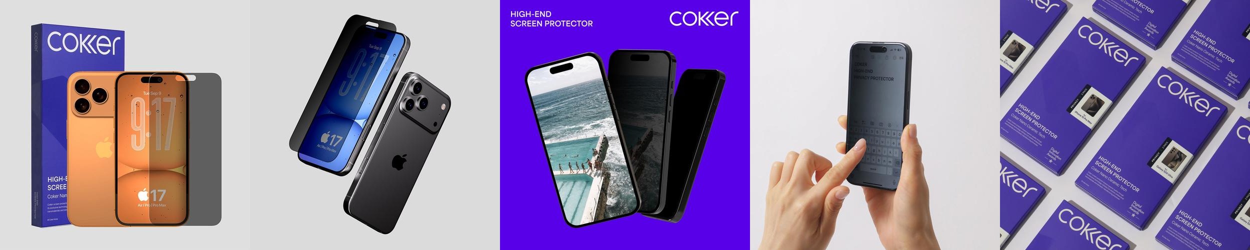 코커 사생활보호 아이폰 액정 보호필름 아이폰17 프로, 2매입 코커 사생활보호 아이폰 액정 보호필름 아이폰17 프로, 2매입