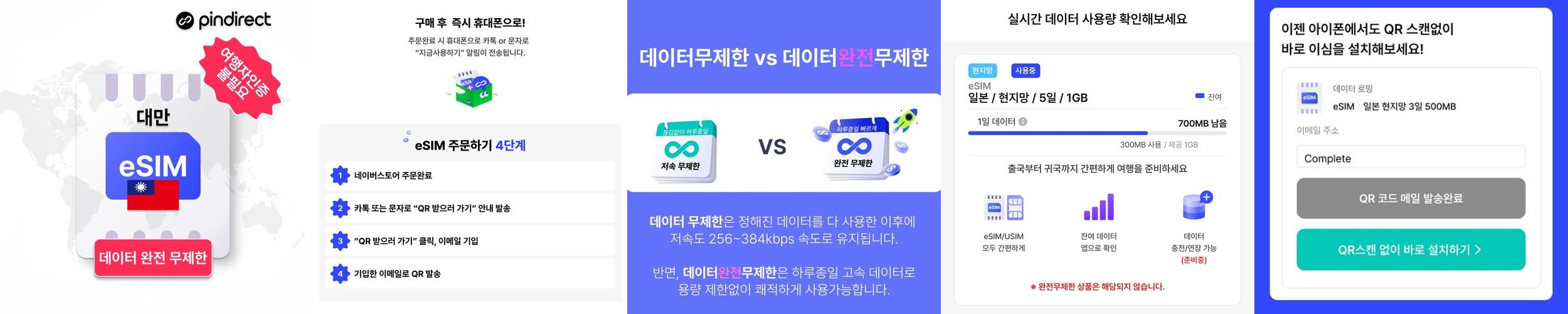 대만이심 eSIM 완전무제한 Chunghwa 5G 데이터 1일 500MB (여행자 인증 불필요) 대만이심 eSIM 완전무제한 Chunghwa 5G 데이터 1일 500MB (여행자 인증 불필요)