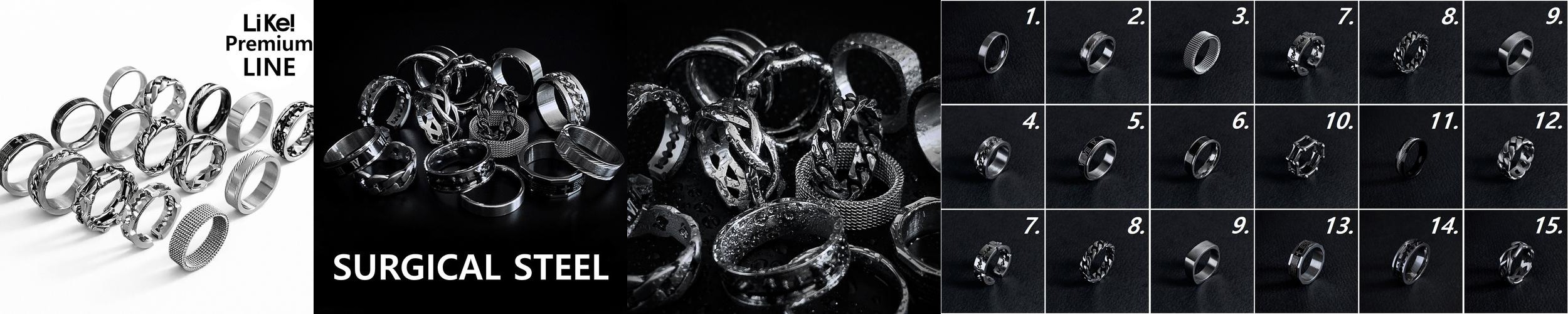 남자반지 써지컬스틸 티타늄 패션 체인 레터링 남자반지 써지컬스틸 티타늄 패션 체인 레터링