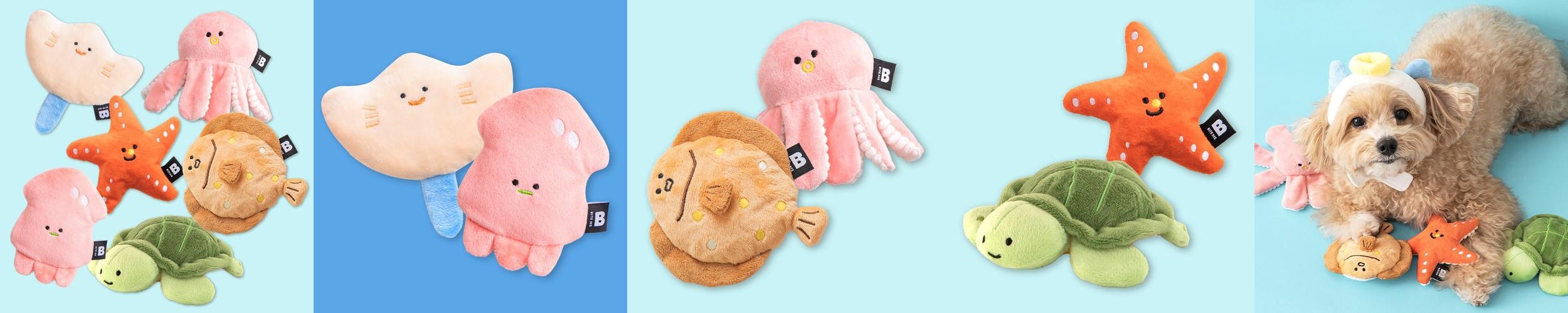 바잇미 바다친구들 삑삑 장난감 세트 강아지 노즈워크 바잇미 바다친구들 삑삑 장난감 세트 강아지 노즈워크