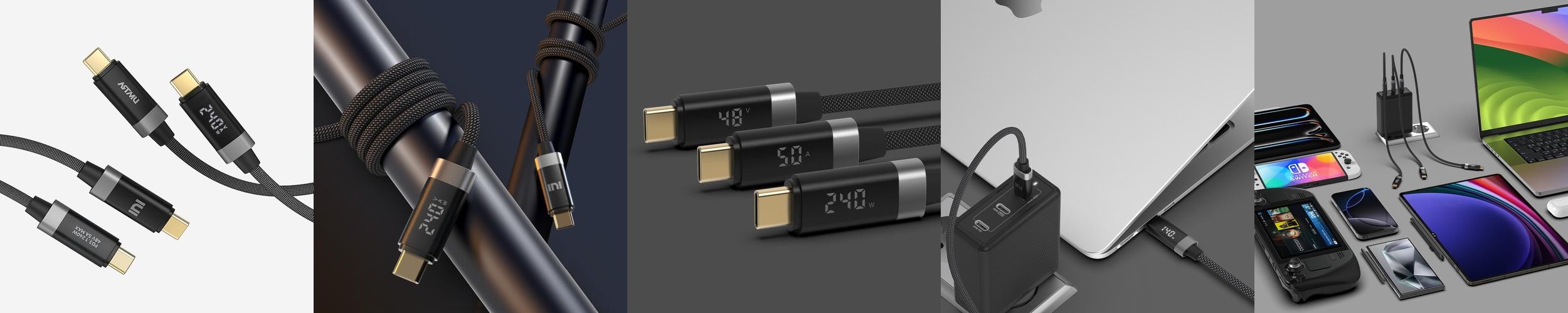 C타입 to C 100W 240W 5A PD LED 디스플레이 고속충전 케이블 50cm C타입 to C 100W 240W 5A PD LED 디스플레이 고속충전 케이블 50cm