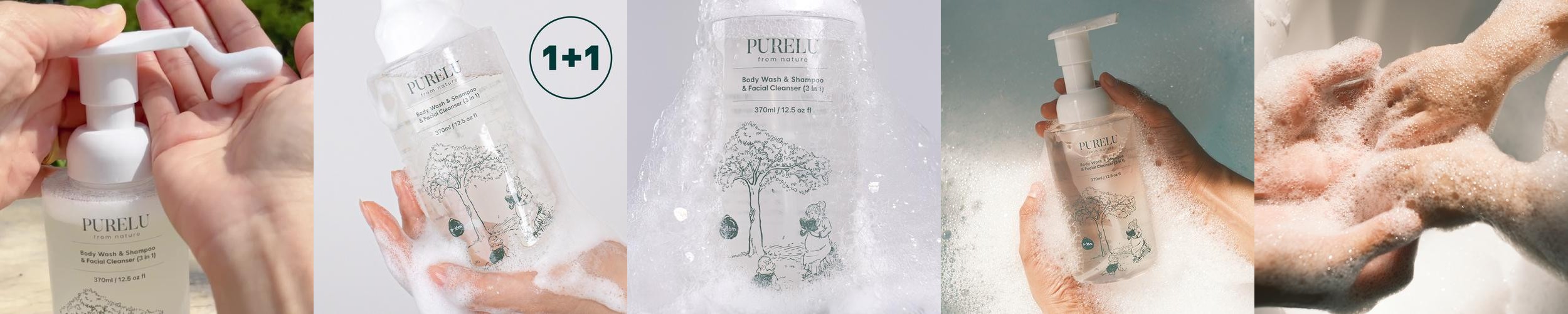 퓨어루 아기 바디워시 샴푸 폼클렌징 올인원 유아 신생아 버블 비건 바스 370ml, 2개 퓨어루 아기 바디워시 샴푸 폼클렌징 올인원 유아 신생아 버블 비건 바스 370ml, 2개