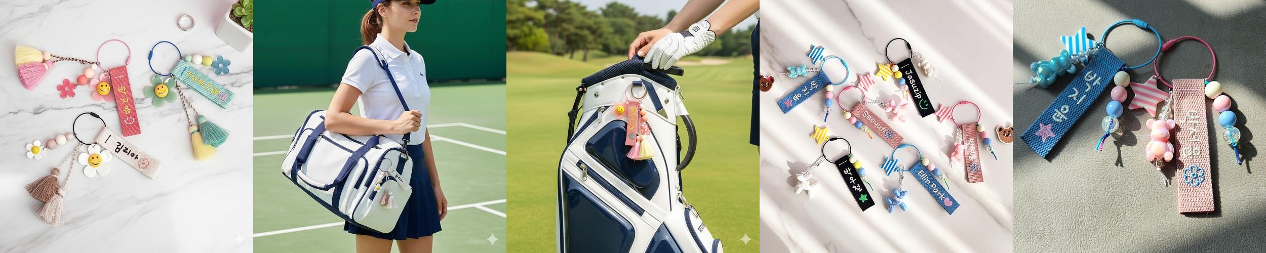 주문제작 자수키링 양면 네임택 생일 답례품 단체 골프백 여행가방 이름표