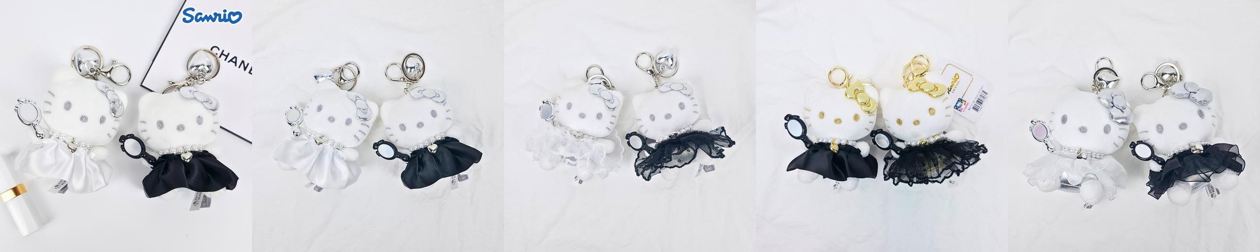 헬로키티 프린세스 인형 키링 산리오 커스텀 백꾸 블랙 화이트 DIY 드레스 키티 키홀더