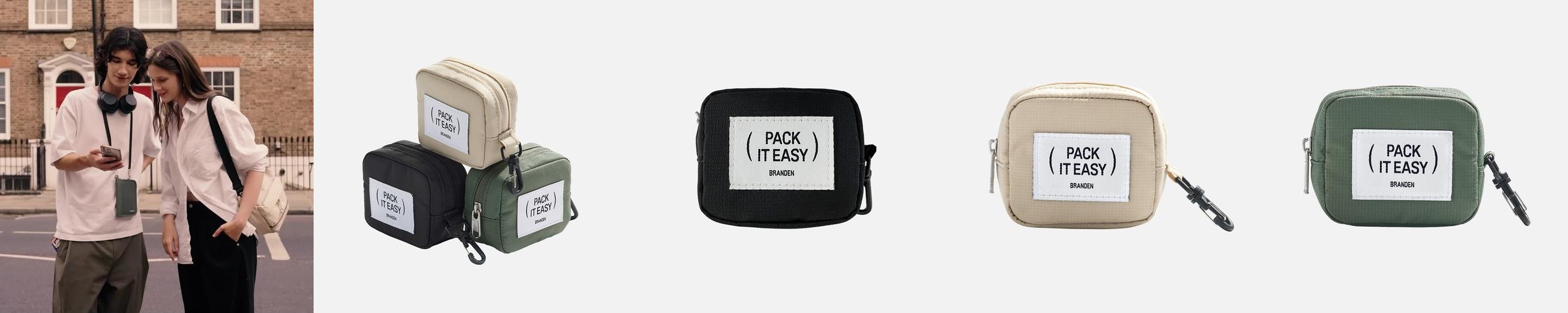 브랜든 미니 큐브 파우치 키링 파우치